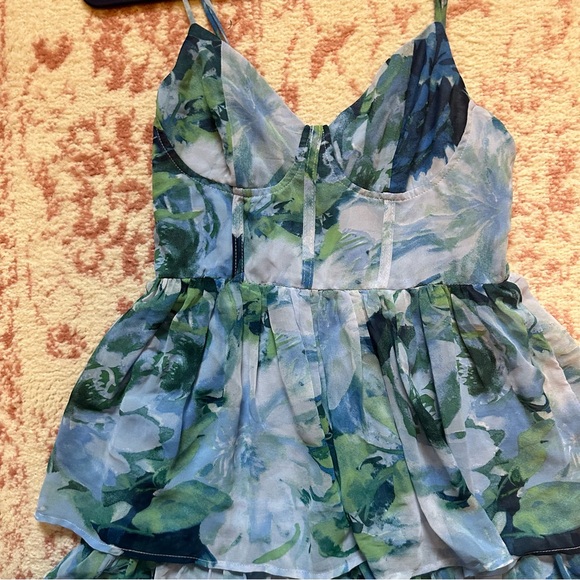 Lulu's Blue Floral Dress - Picture 3 of 5